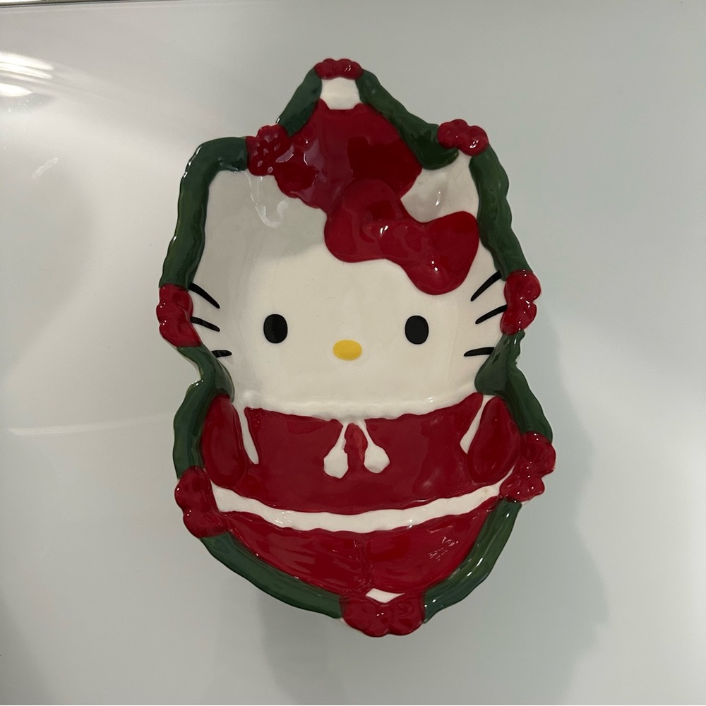 Blue Sky Hello Kitty Christmas Holiday Candy Dish Bowl